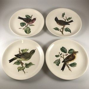 Villeroy Boch Luxembourg Bird Salad Dessert Bread Plates 7.25" MCM Vintage Set 4